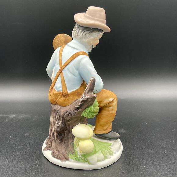 Bisque Porcelain Man and Girl with Small Bird Figurine - Picture 5 of 11